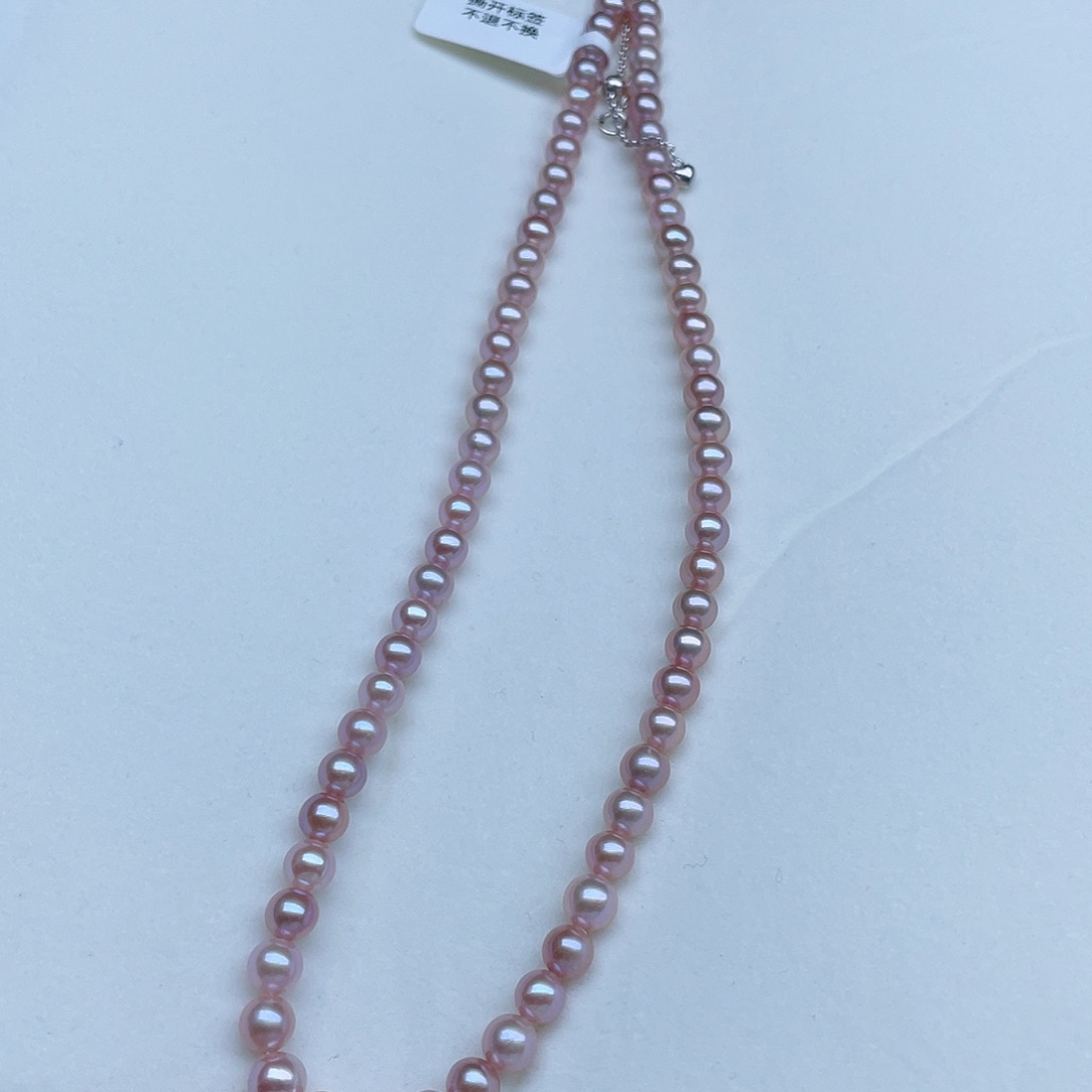 淡水珍珠银S925镶嵌颈饰6-7