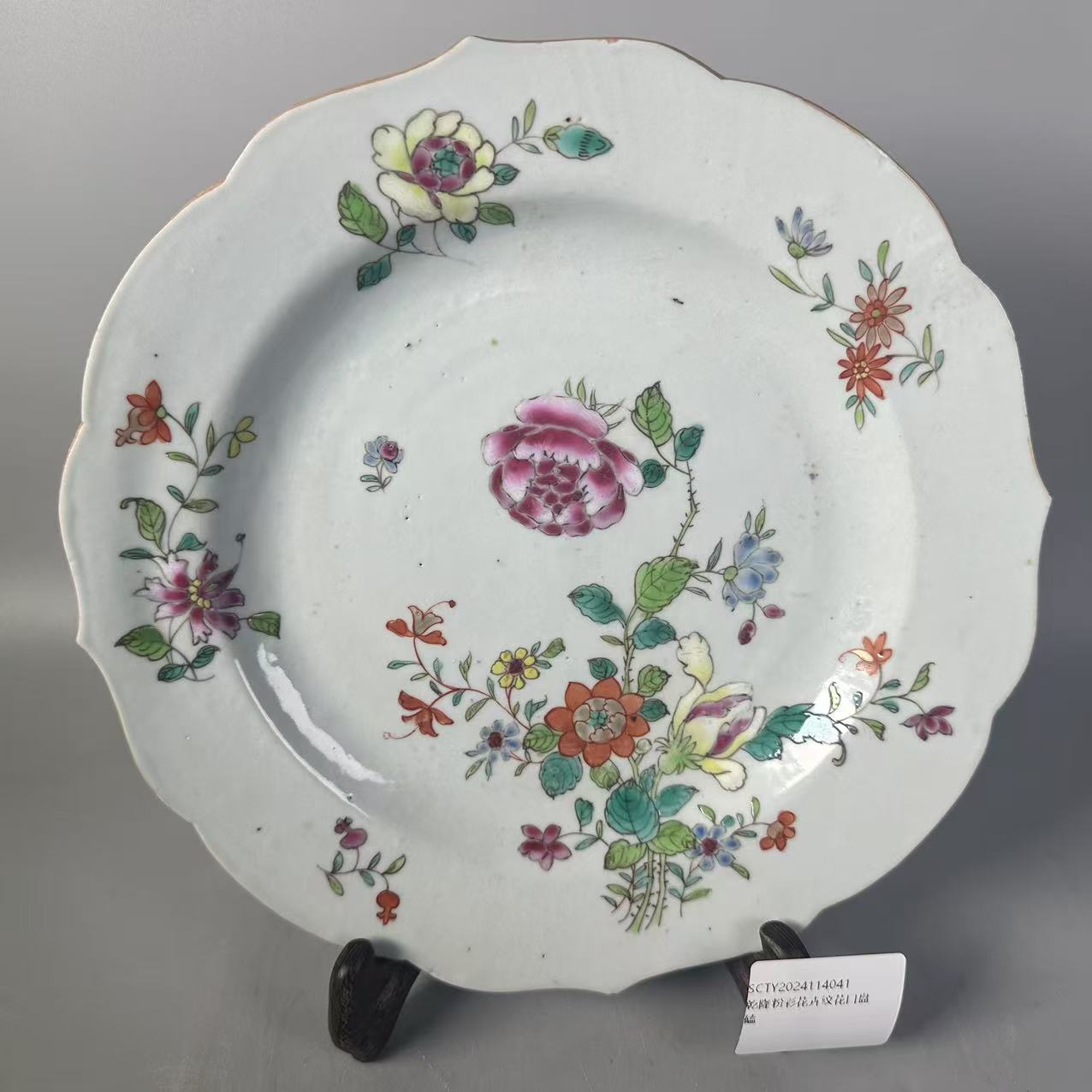 SCTY2024114041乾隆粉彩花卉纹花口盘/华夏文物商店