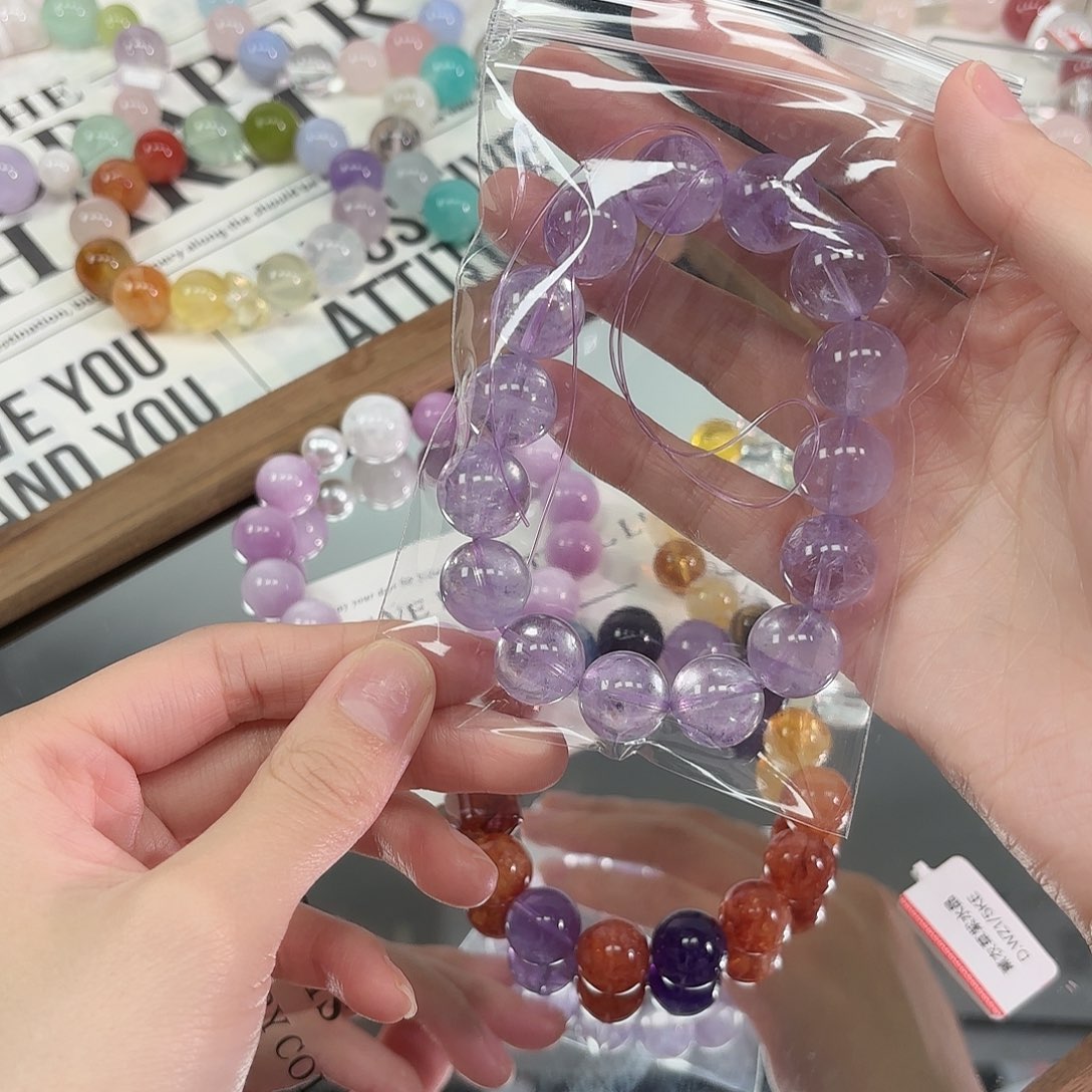 水晶银S925镶嵌手链紫水晶