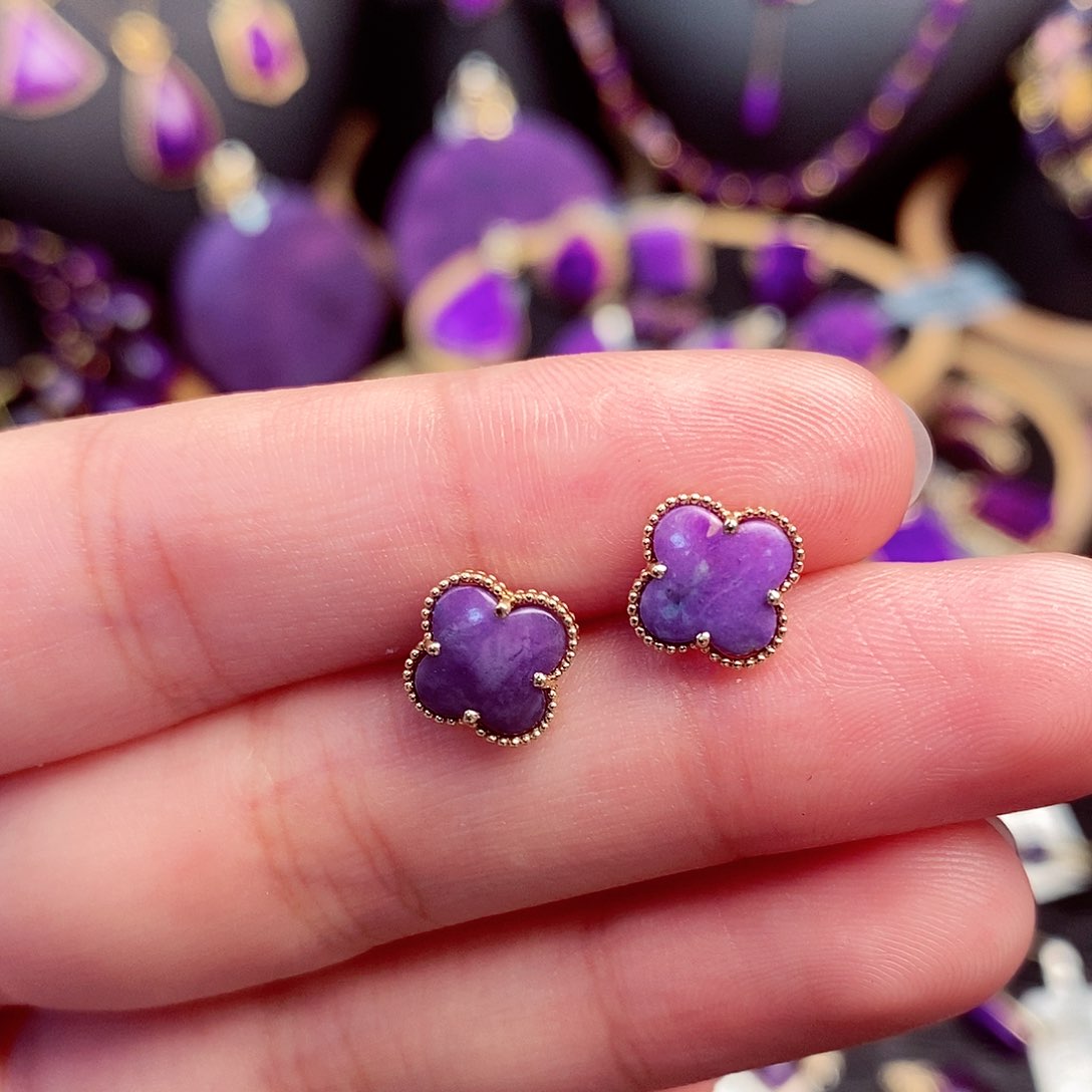 苏纪石（舒俱来）耳饰18K金镶嵌