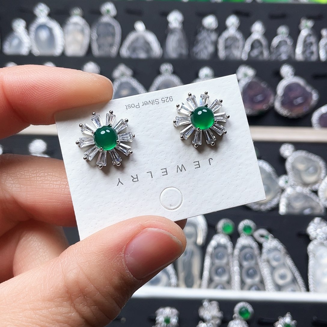 玛瑙/玉髓耳钉合金