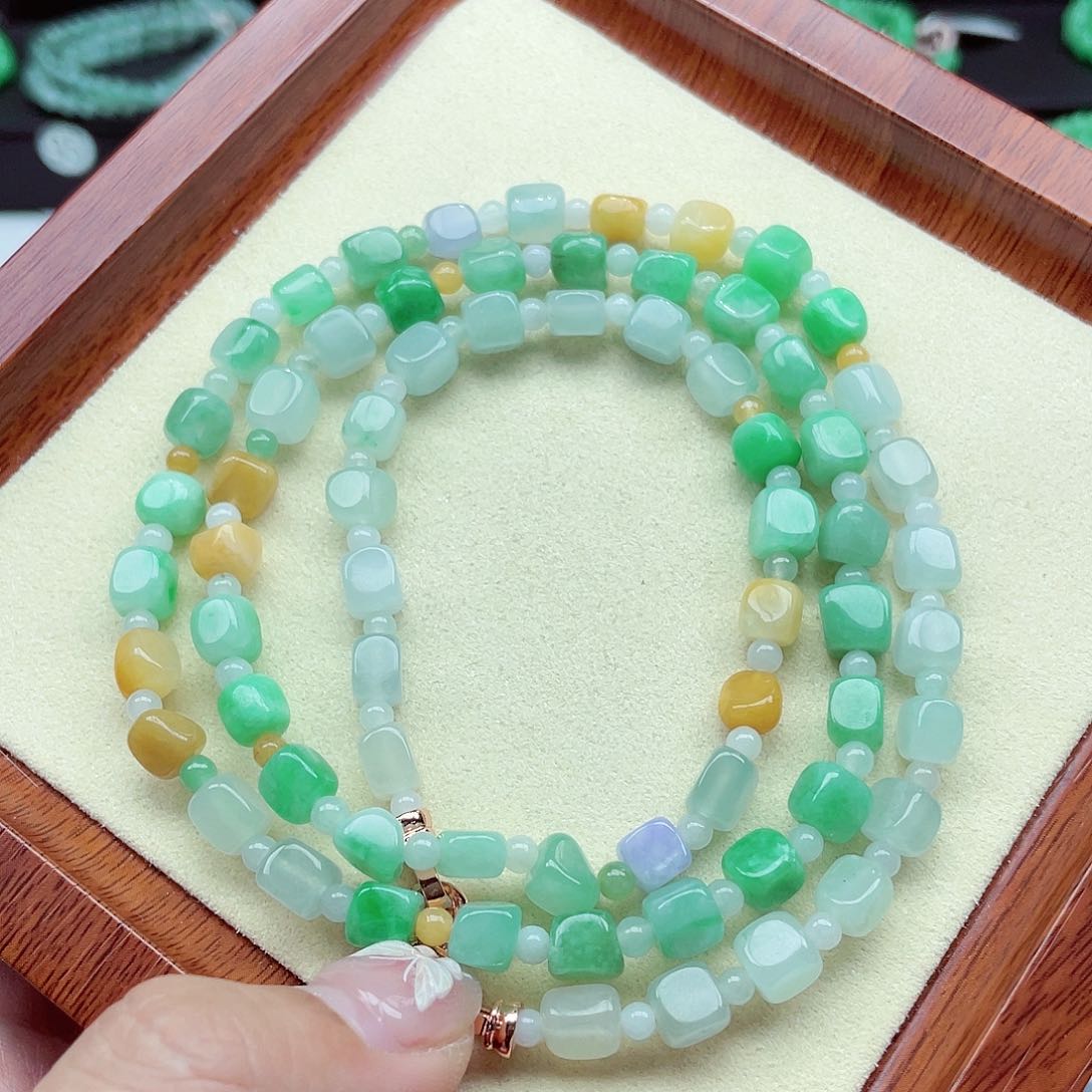 翡翠手链未镶嵌缅甸翡翠A货