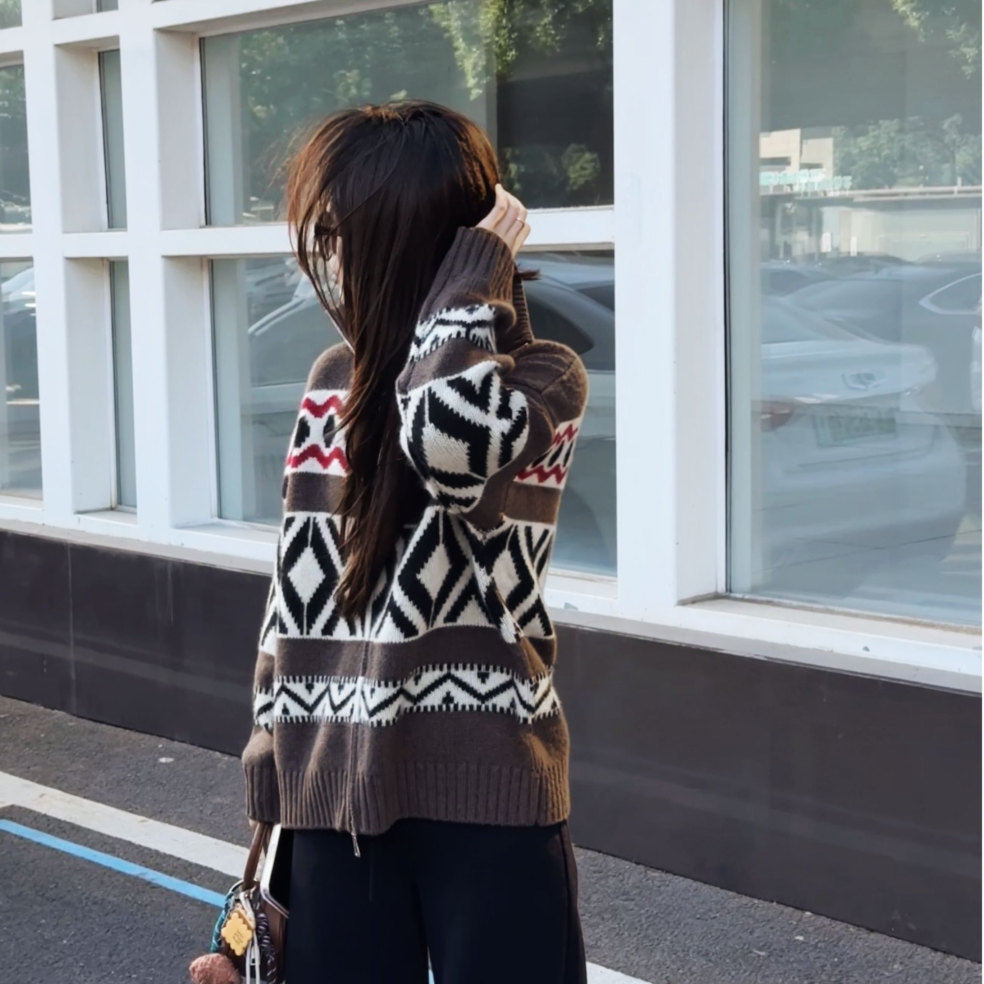 费尔岛拉链针织休闲长袖秋冬开衫BM00162