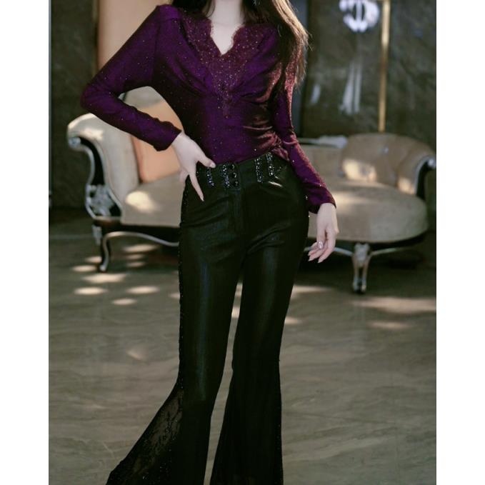 2-1【闪闪酷】重工气质微喇裤