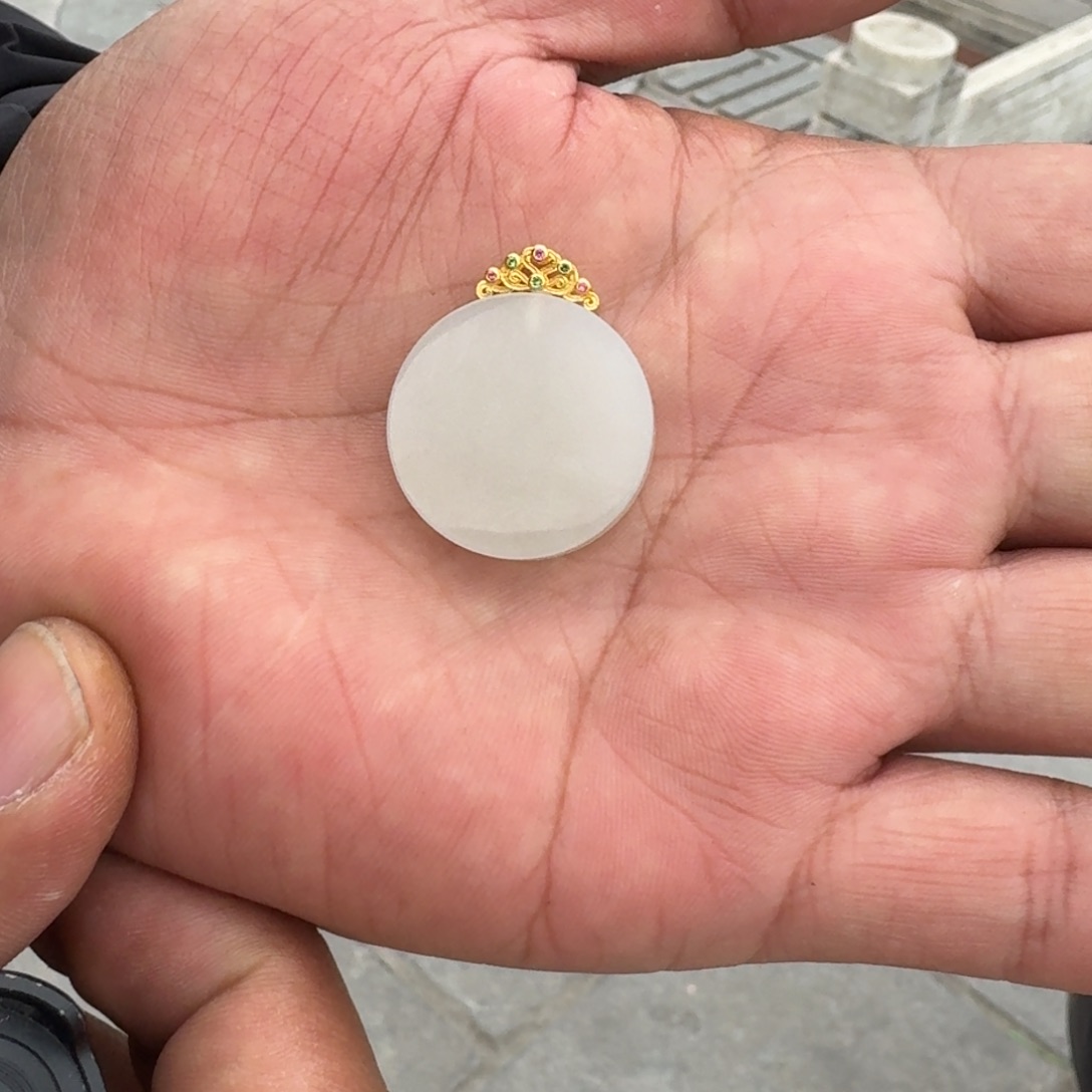 和田玉颈饰银S925镶嵌