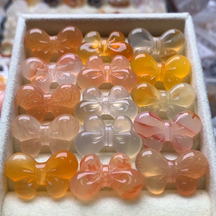 玛瑙/玉髓未镶嵌玛瑙蝴蝶结