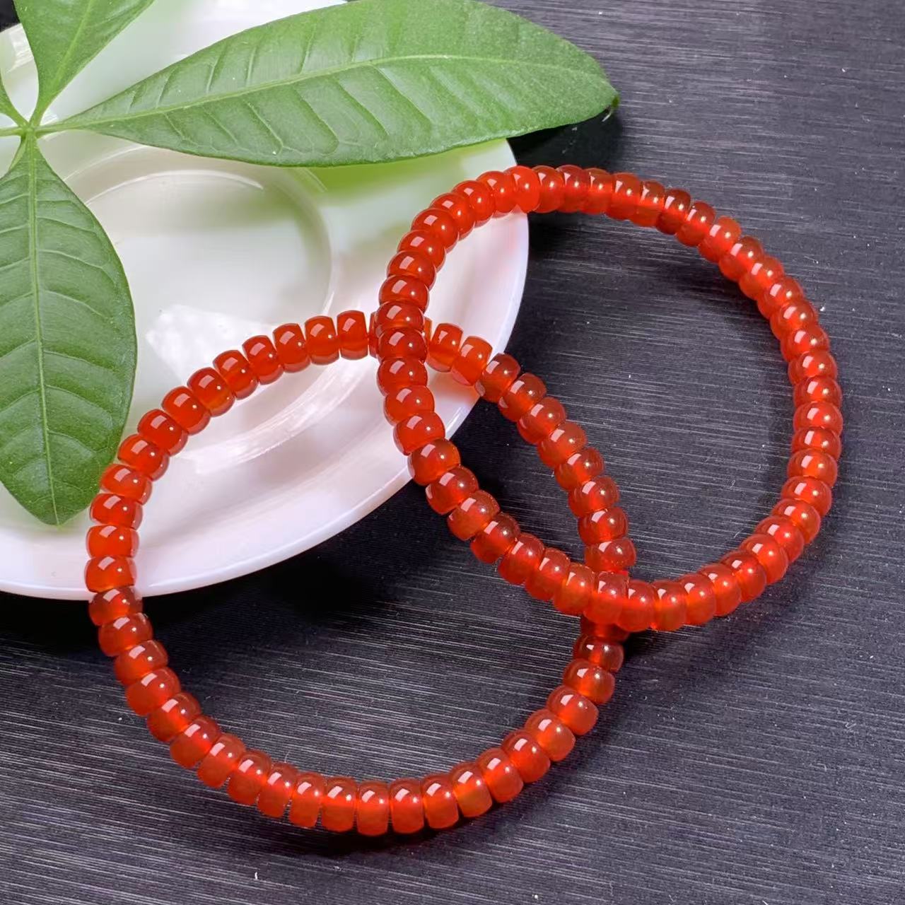 【金钰尚品】天然保山色系冰红玛瑙手串-6mm精工直切老型玉化高冰