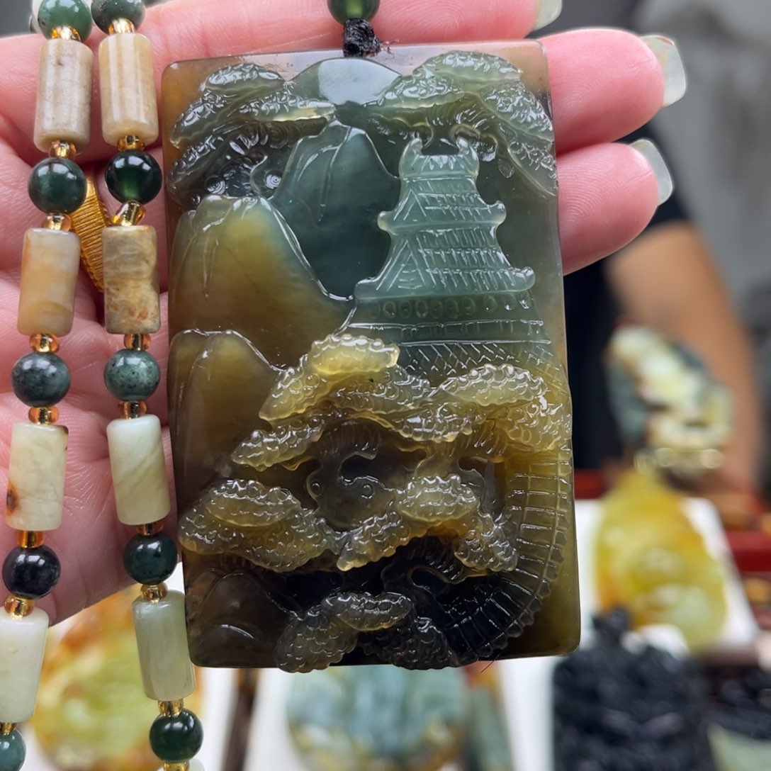 岫玉未镶嵌挂件挂件