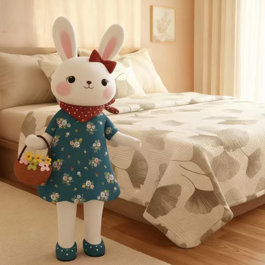 一面精梳棉，一面水洗棉材质 双层 加棉床盖