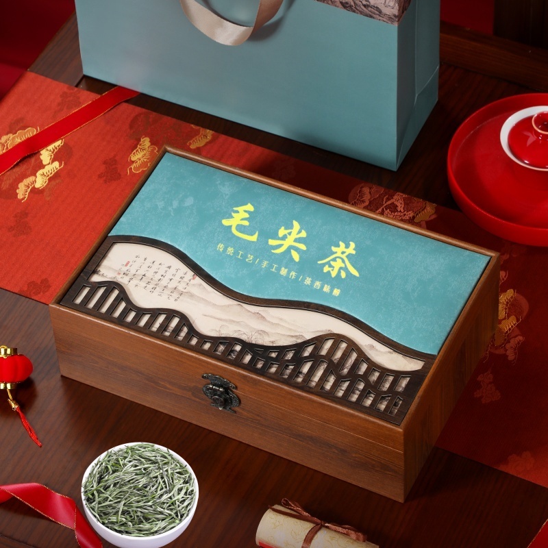 送礼茶叶礼盒装2025年新茶毛尖原产地过节走亲戚见长辈随手礼