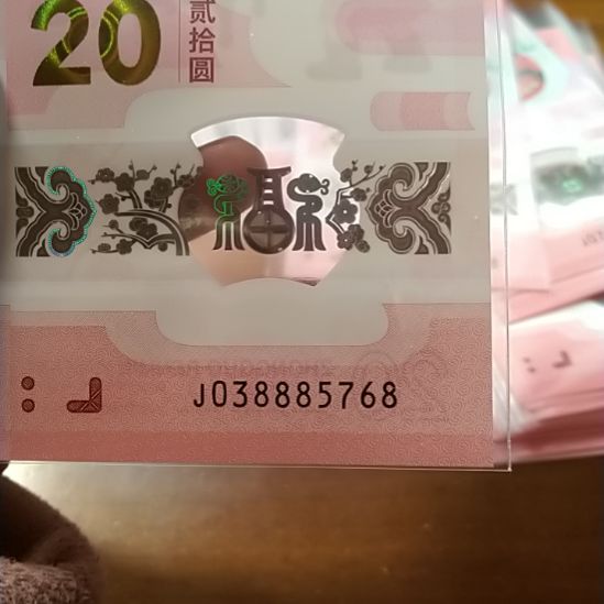 塑料无**东蛇纪念钞 038885768