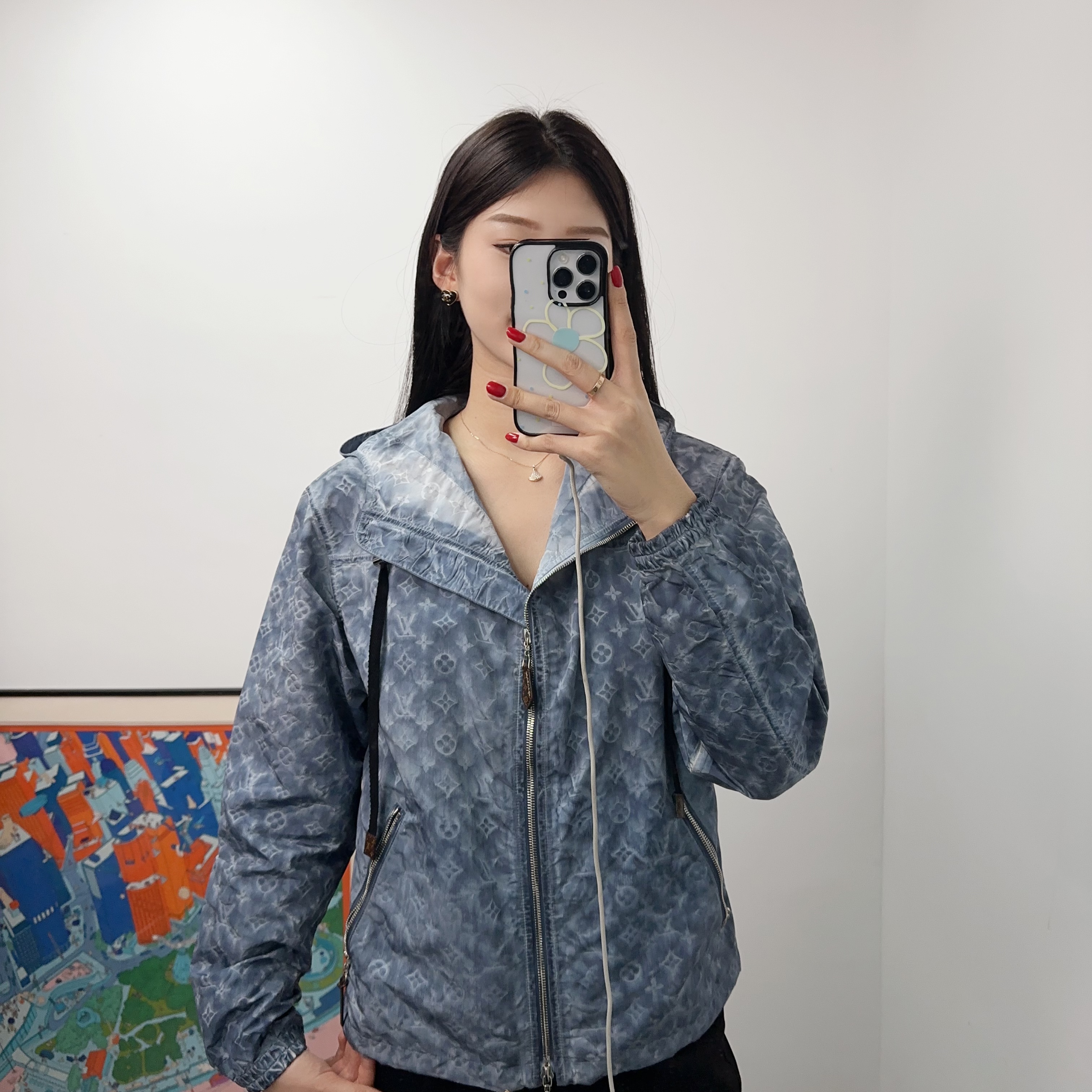 95新 LouisVuitton/路易威登 满印蚕丝连帽冲锋衣/251025VHSVP29