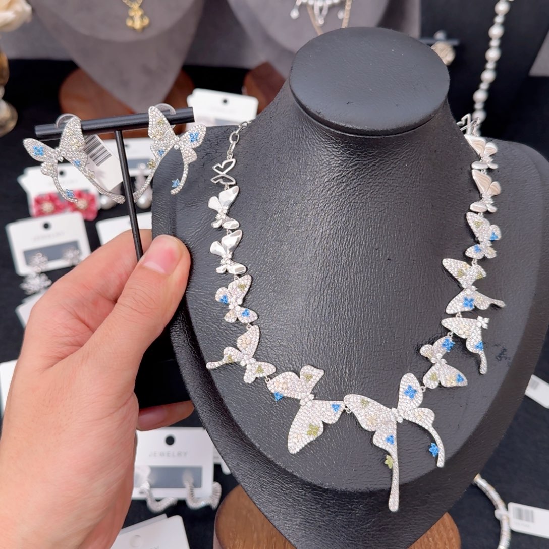 合成立方氧化锆纯铜合金蝴蝶套装