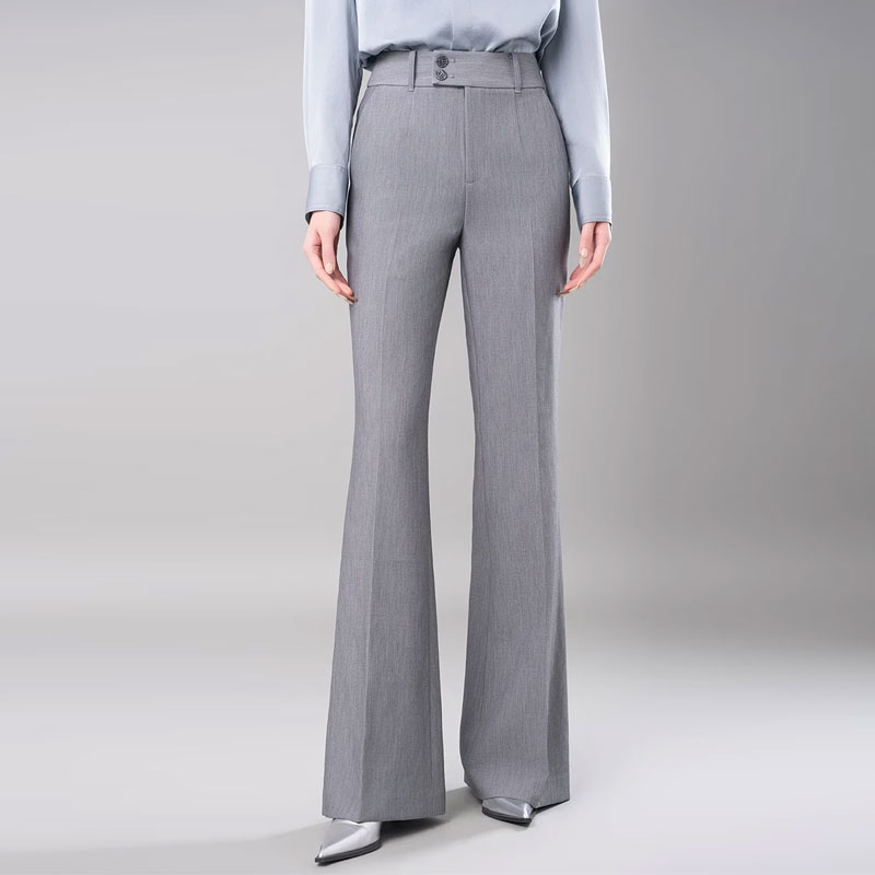 {专柜}商场同款2025早春简约通勤微喇垂感休闲裤长裤女510021