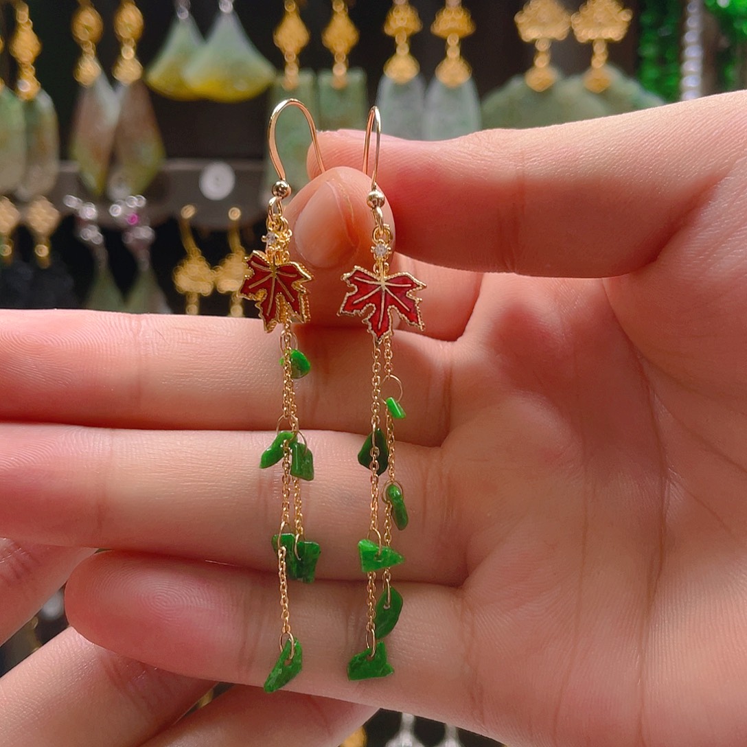 翡翠未镶嵌耳饰翡翠