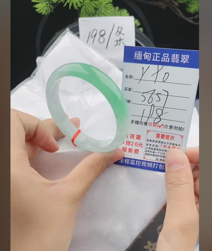 Y90缅甸翡翠手镯处理198/条【一物一证】实物以直播间为准