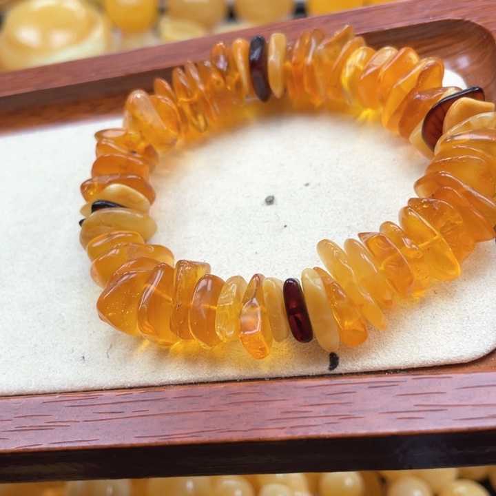 蜜蜡裸石未镶嵌蜜蜡手串