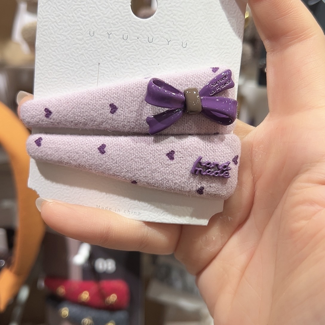 非金属粉紫色蝴蝶结掰掰夹