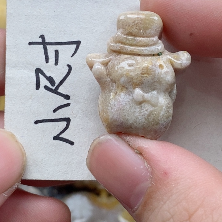 颈饰未镶嵌硅化珊瑚（珊瑚玉）