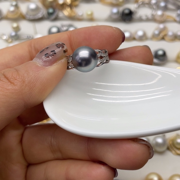 海水珍珠戒指银S925镶嵌
