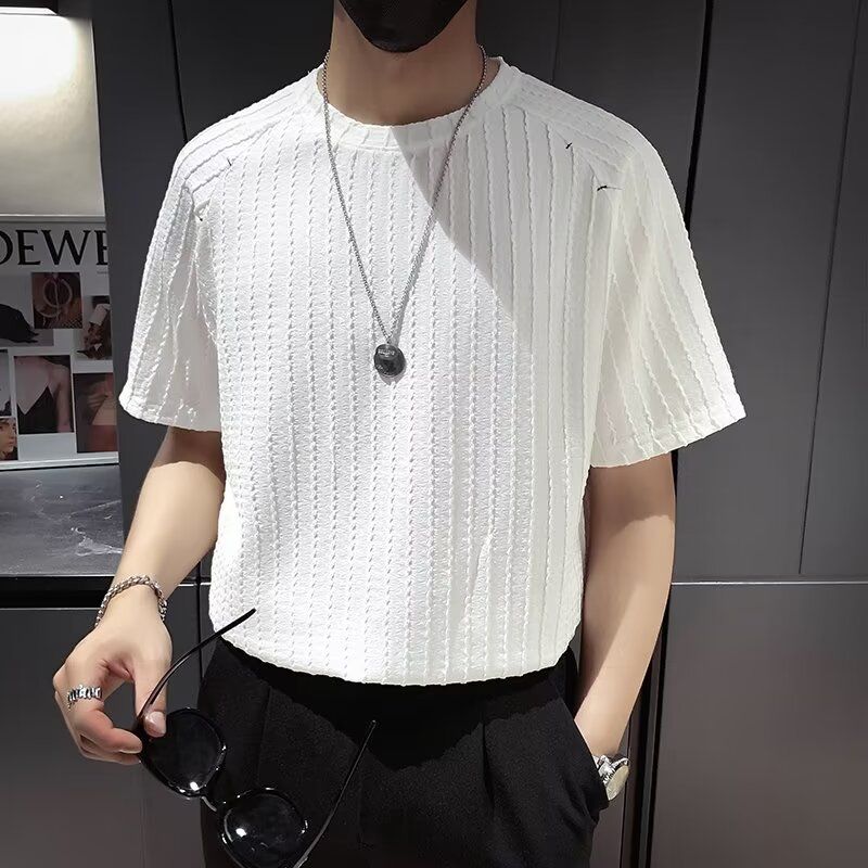 T578短袖t恤男夏季韩版潮流简约半袖上衣港风宽松休闲潮牌T恤