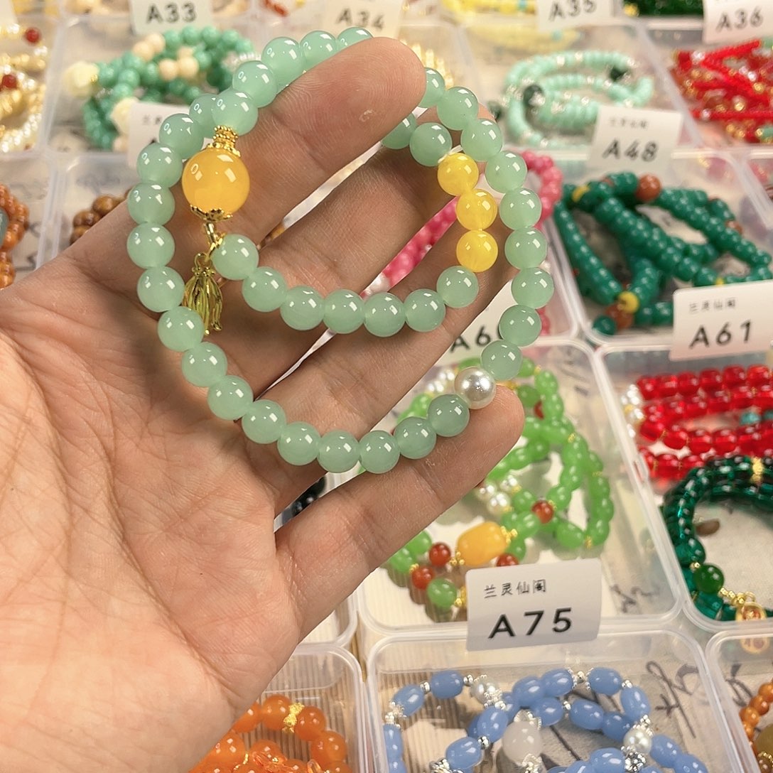 石英质玉手饰银S925镀金镶嵌