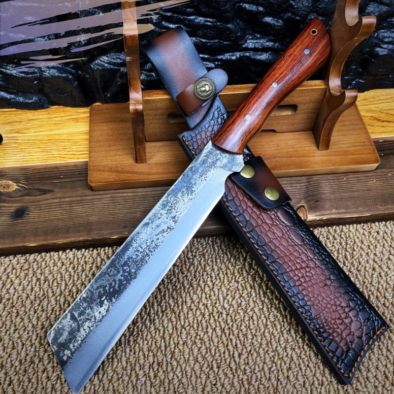 【游侠】弹簧钢手工锤纹锻打户外开山排障野营露营多功能柴刀