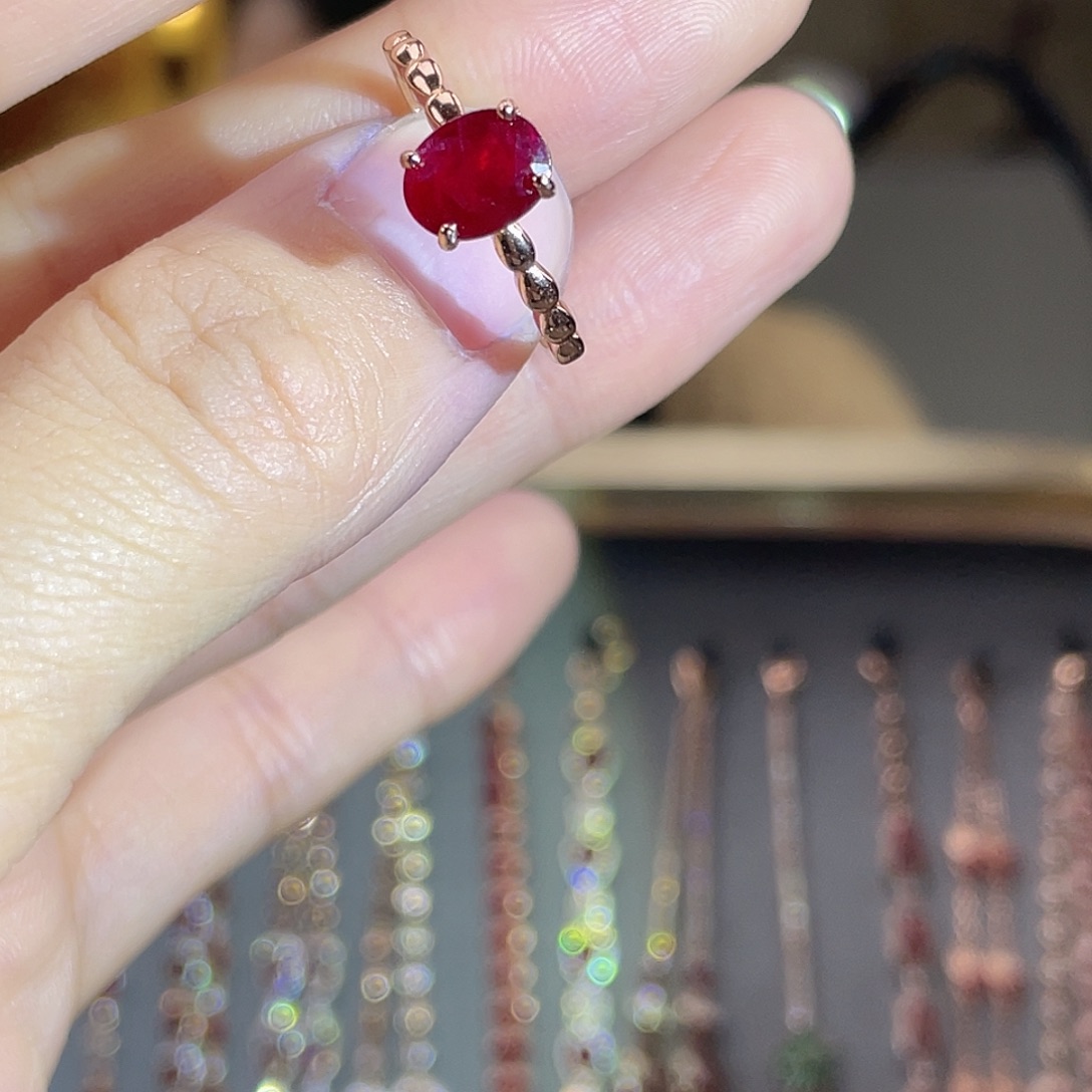 红宝石银S925镶嵌戒指