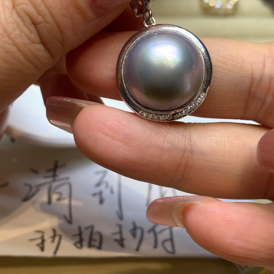 未镶嵌颈饰拼合珍珠（马贝珠）