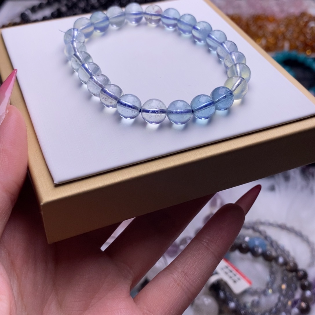 手链水晶未镶嵌海蓝宝8m