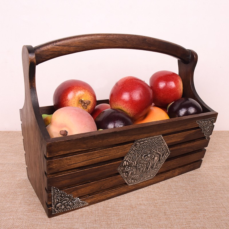 泰国收纳篮桌面家居摆件手工艺品储物水果篮手提篮收纳
