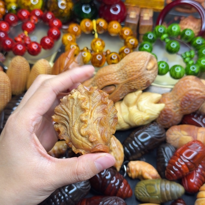 松木琥珀木文玩手串