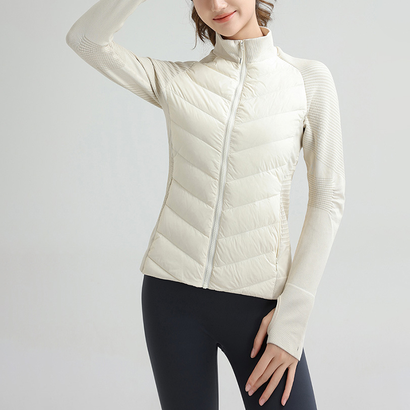 901 秋冬热推黑金女士瑜伽运动款90白鹅绒服保暖修身显瘦运动夹克