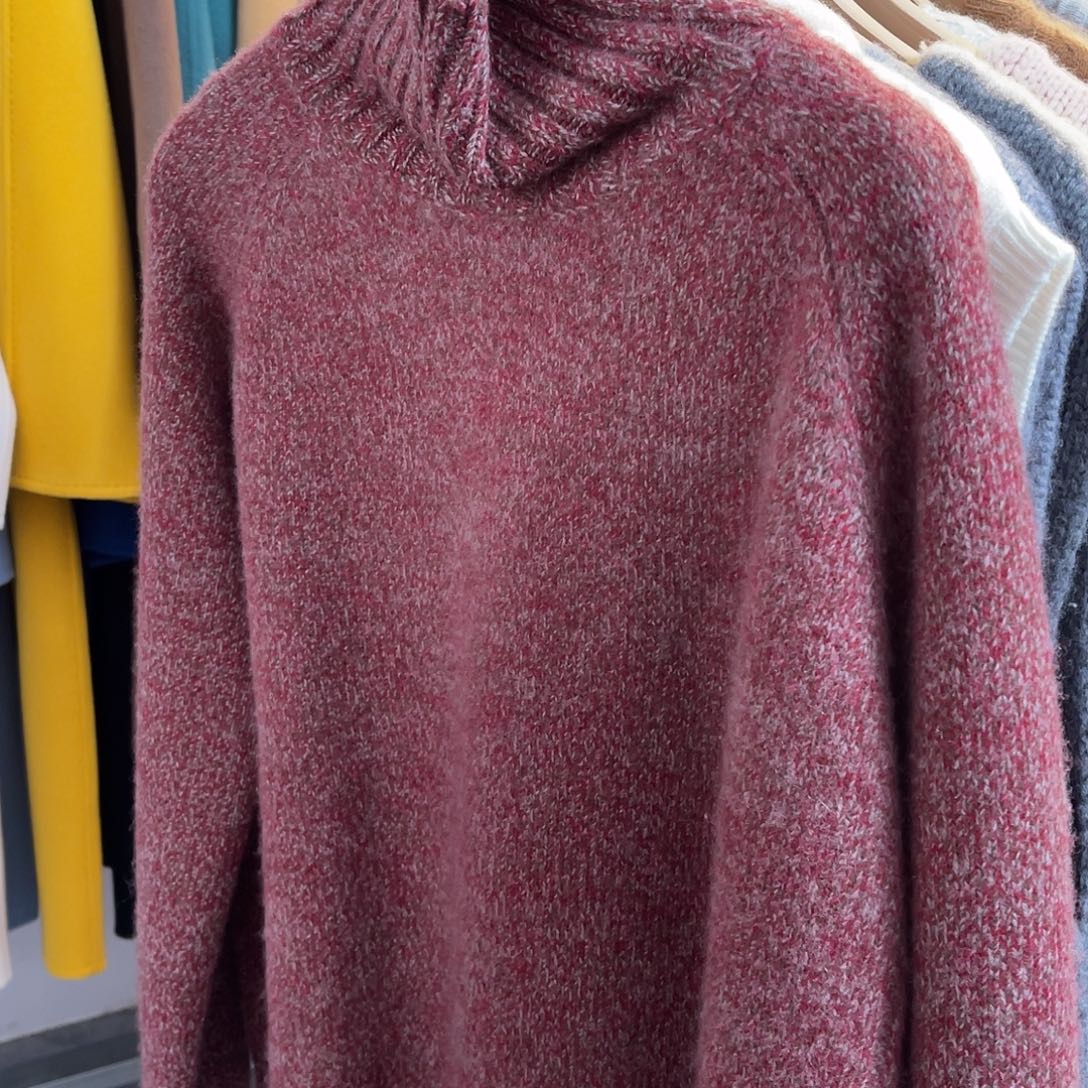 花纱 高领 羊绒衫