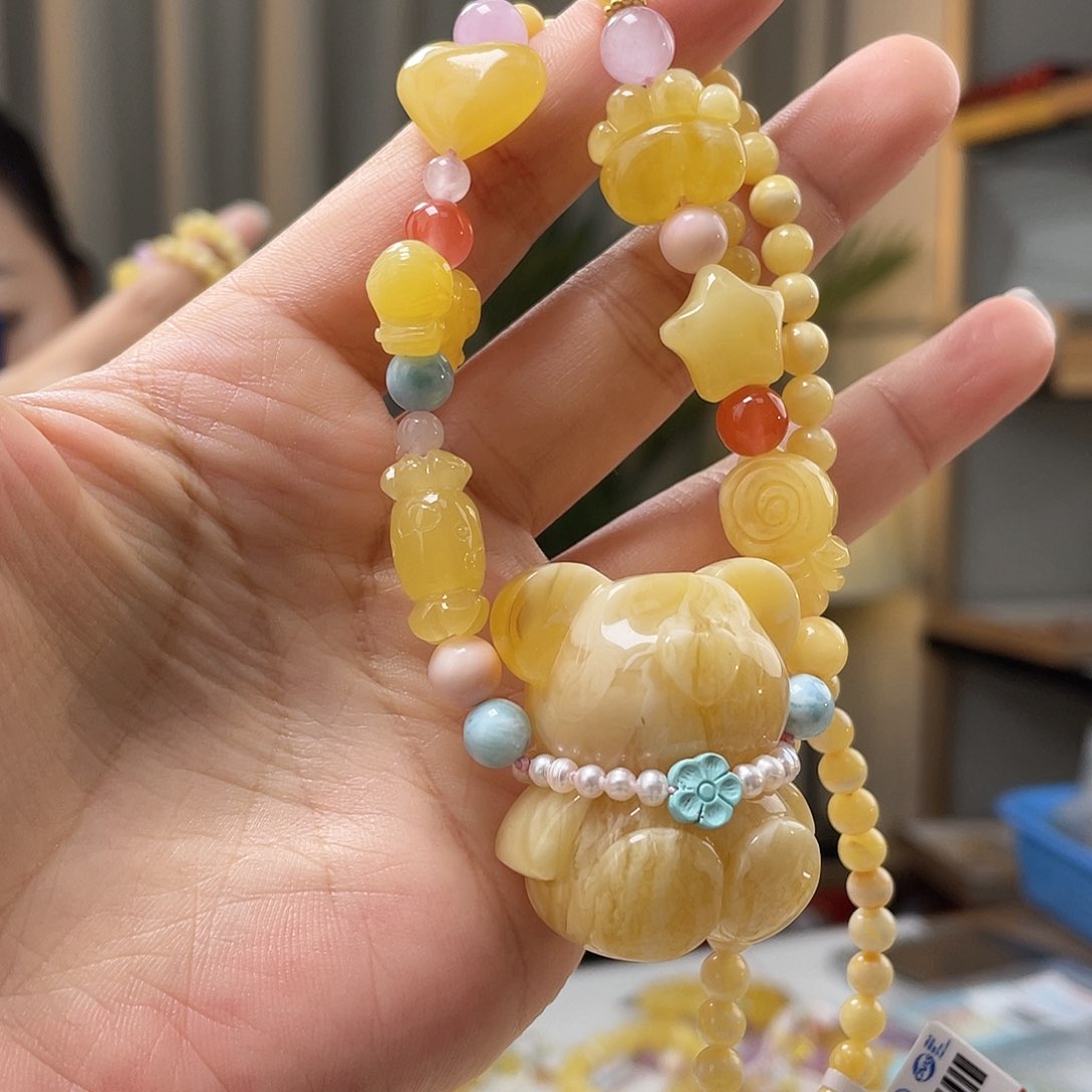 琥珀裸石未镶嵌蜜蜡吊坠