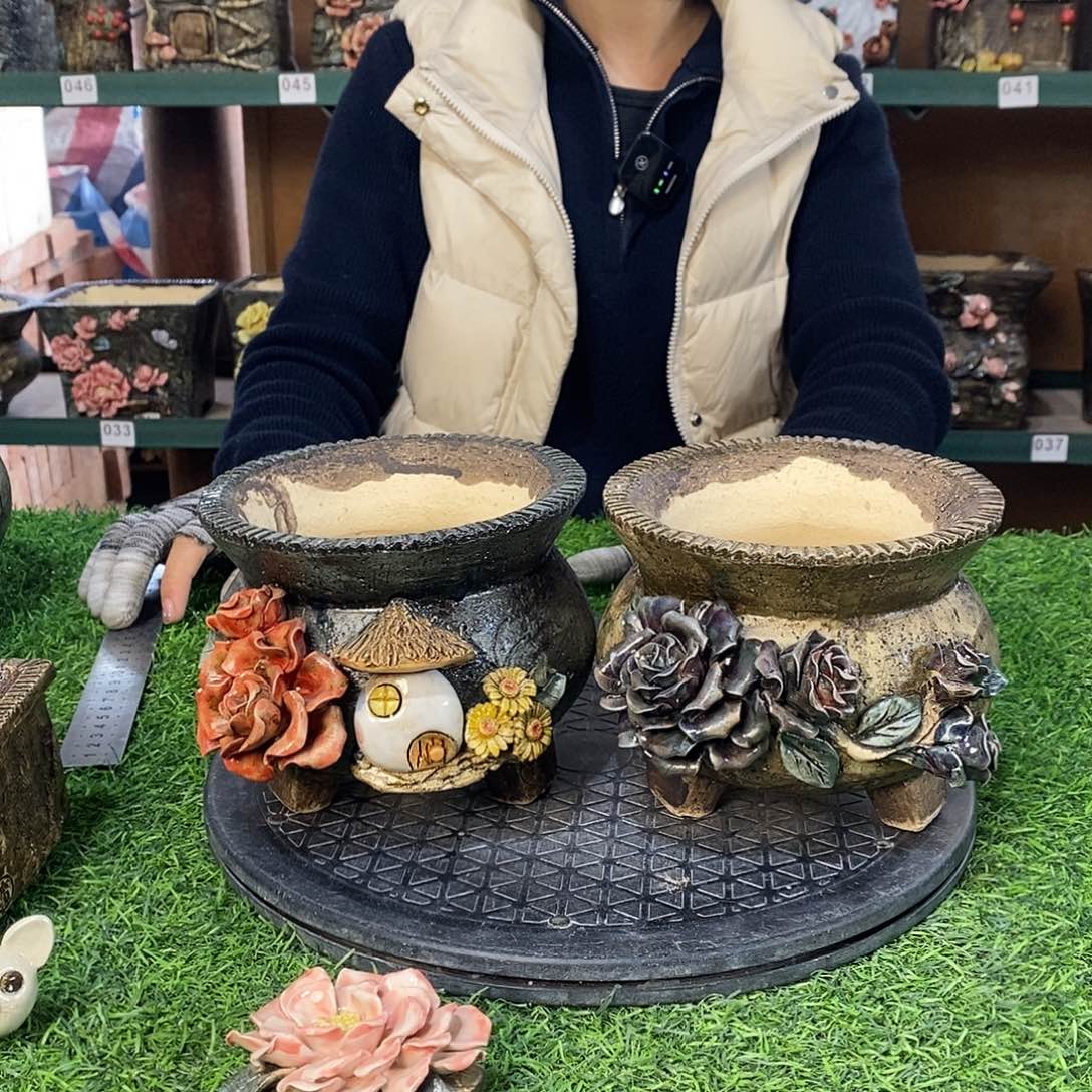 红陶青藤花器多肉花盆