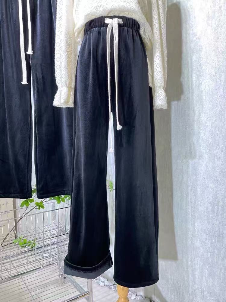 NN3137-时尚女装设计感加绒休闲裤法式气质显瘦洋气百搭