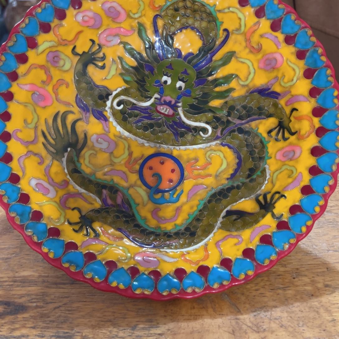 盘精品陶瓷赏盘龙纹
