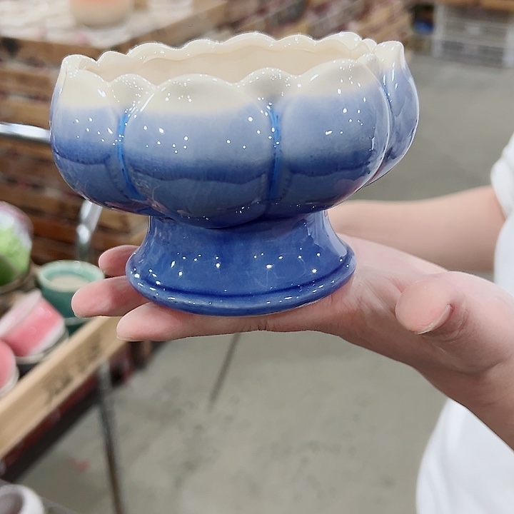 有孔.凑满10元发货多肉陶瓷花盆！