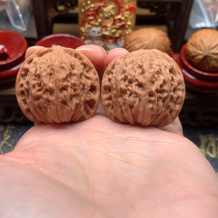 把件文玩核桃36尺红皮无药山地磨
