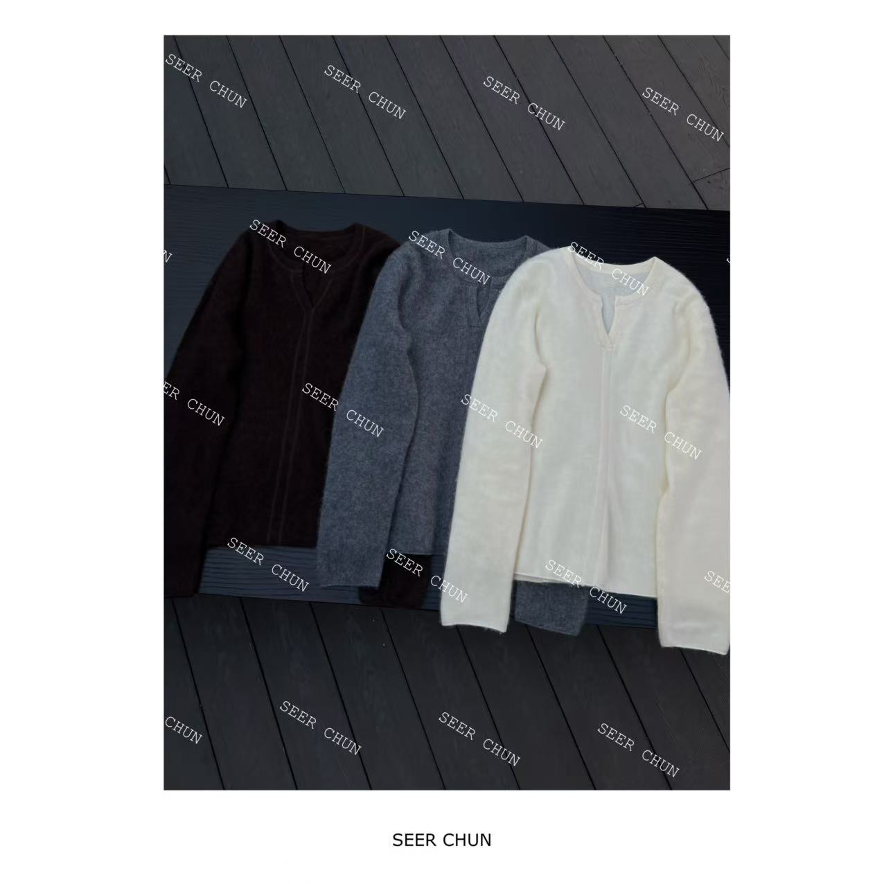 SEER CHUN“亨利拉绒”紫标羊毛衫 20775