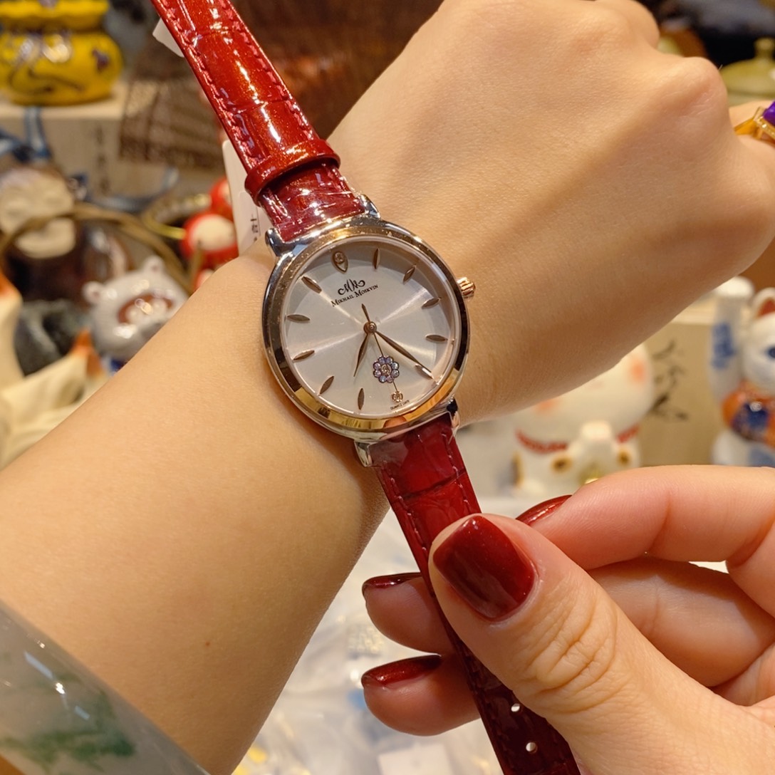 精钢小牛皮（革）精钢石英机芯-人工动能机芯