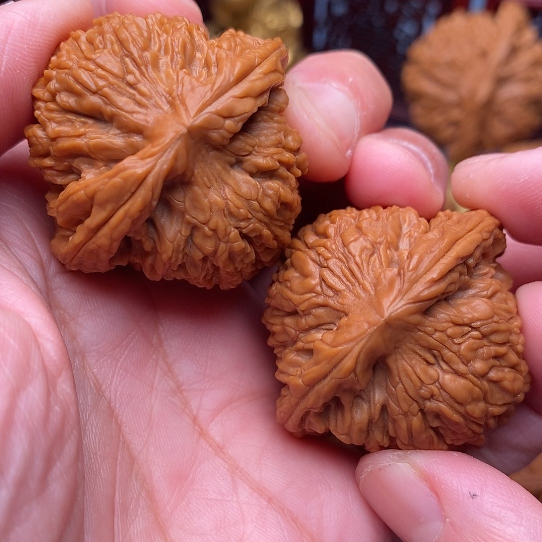 *****文玩核桃把件全品毕业粗棱南疆石40.9尺