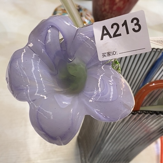 琉璃高45厘米紫罗兰色百合花