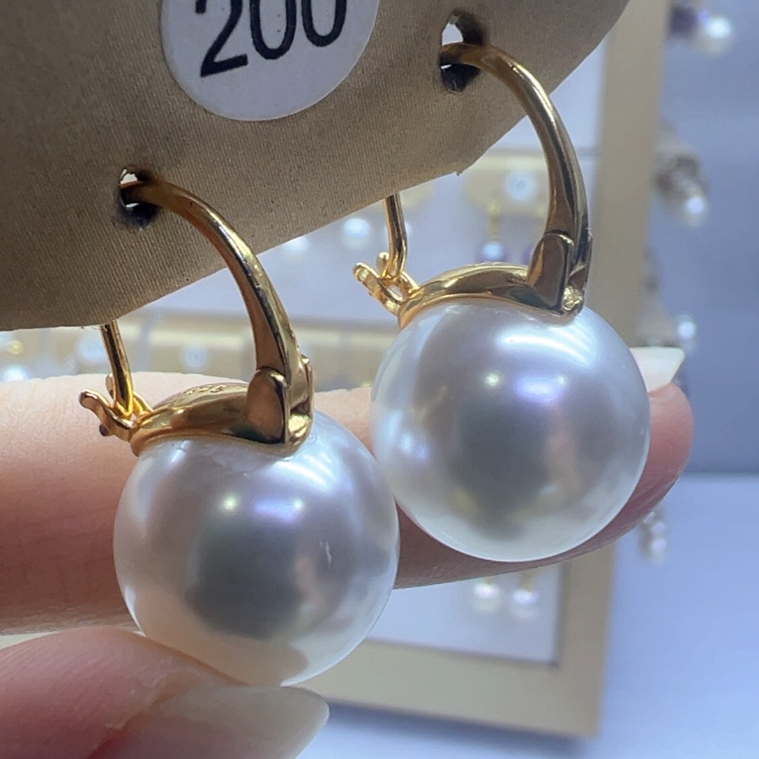 银S925镶嵌淡水珍珠耳饰
