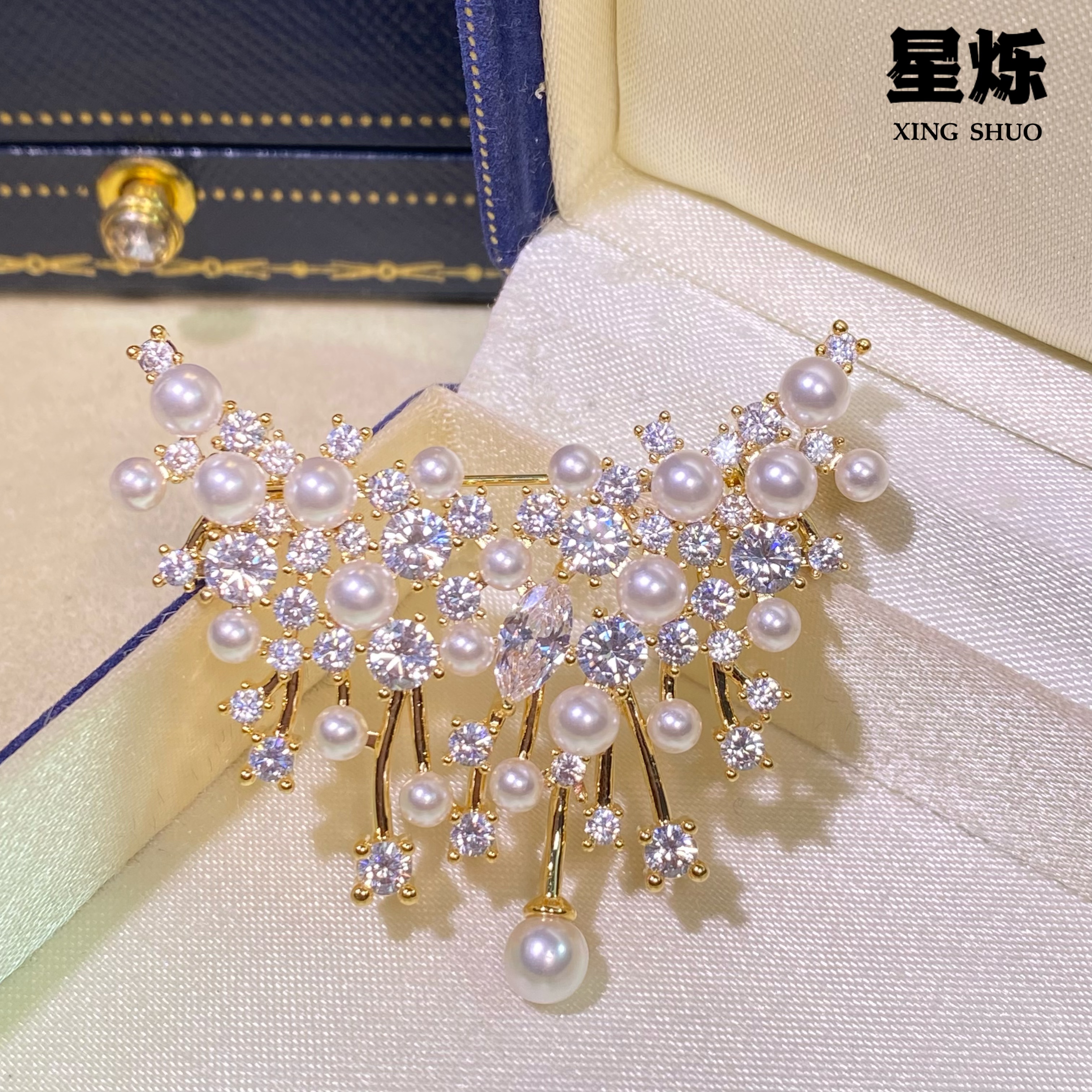 铜合金胸针 【落英缤纷】高端轻奢时尚百搭精致甜美优雅胸花6082