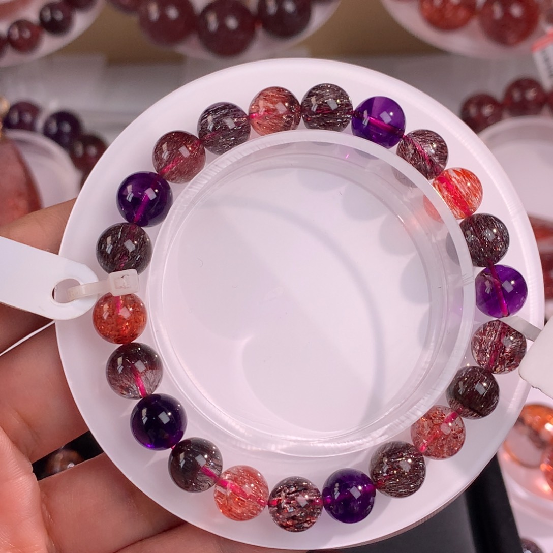 未镶嵌手链水晶黑加仑超七