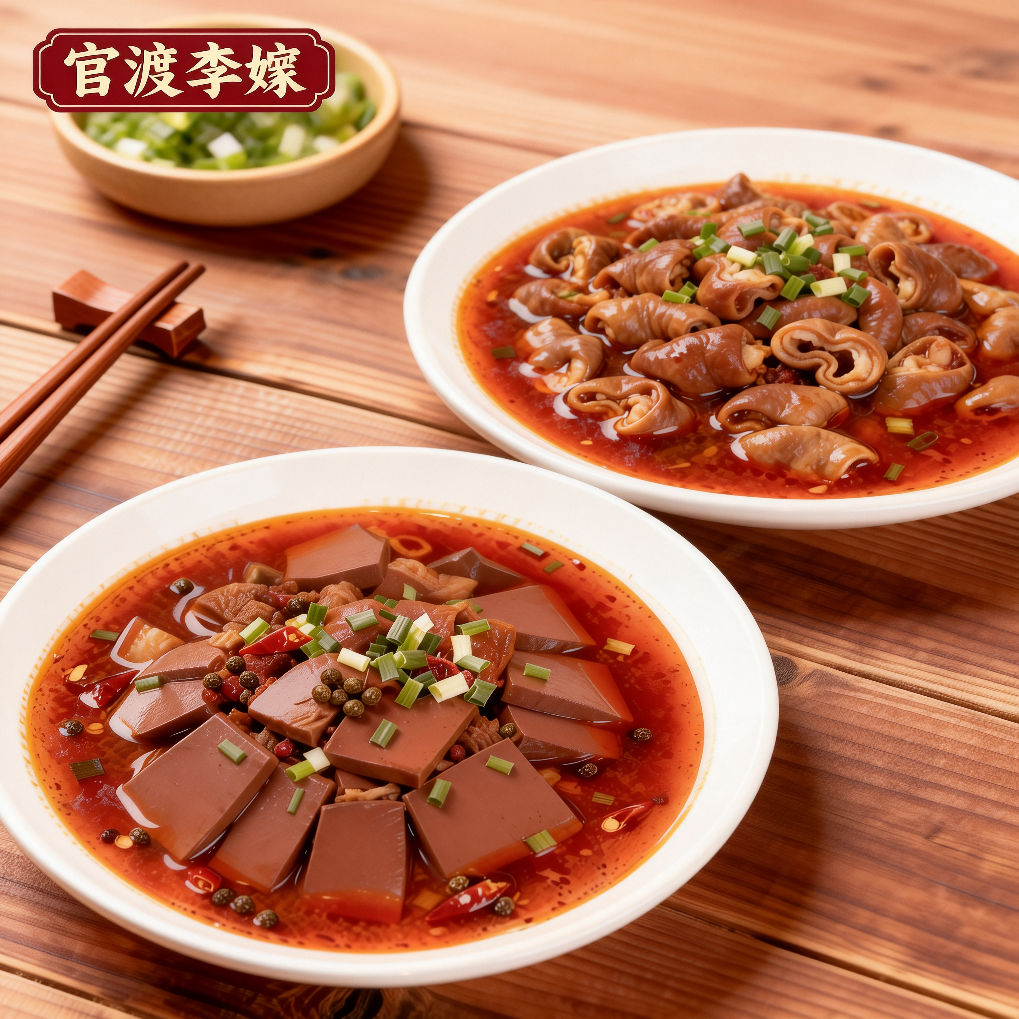 红烧肥肠2公两+麻辣血旺1盒