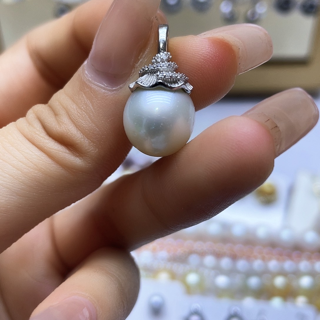 海水珍珠颈饰银S925镶嵌