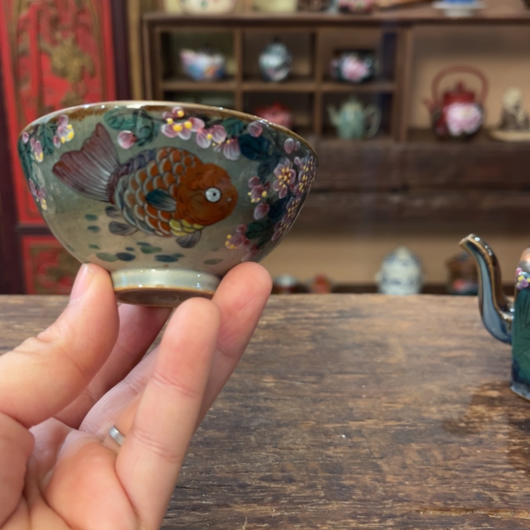 柴烧手工手绘陶瓷